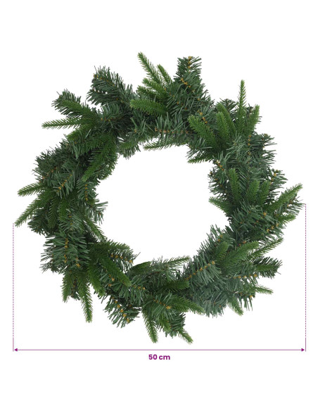 Ghirlanda di Natale Verde Ø 50 cm PVC e PE