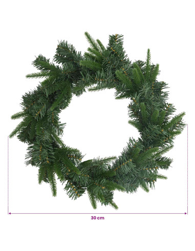 Ghirlanda di Natale Verde Ø 30 cm PVC e PE