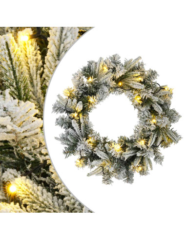 Ghirlanda di Natale Bianco Ø 30 cm PVC e PE 25 LED