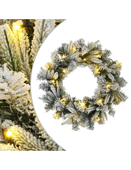 Ghirlanda di Natale Bianco Ø 30 cm PVC e PE 25 LED