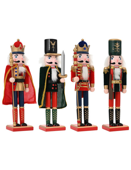 Schiaccianoci di Natale TURKU 4 pz Rosso e Nero 38 cm