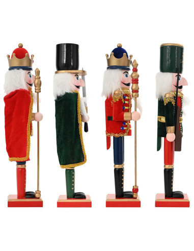 Schiaccianoci di Natale TURKU 4 pz Rosso e Nero 38 cm