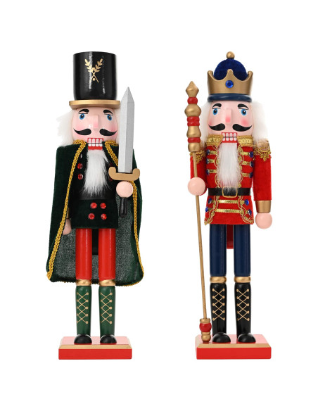 Schiaccianoci di Natale TURKU 2 pz Rosso e Nero 38 cm