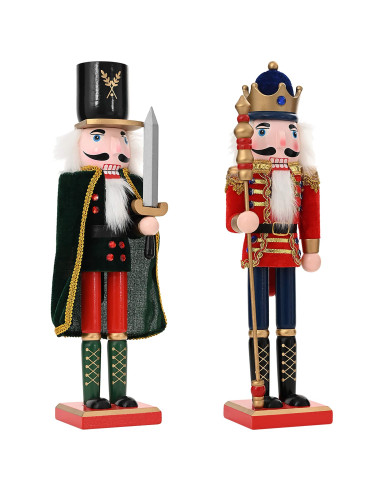 Schiaccianoci di Natale TURKU 2 pz Rosso e Nero 38 cm