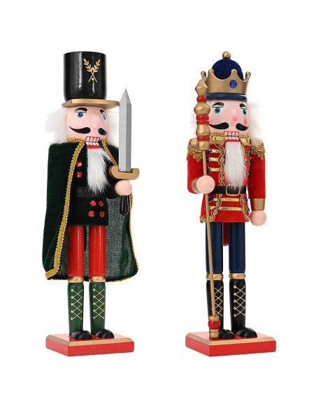 Schiaccianoci di Natale TURKU 2 pz Rosso e Nero 38 cm