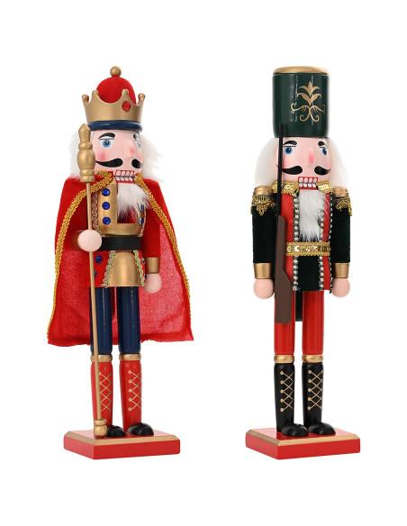 Schiaccianoci di Natale TURKU 2 pz Rosso e Nero 38 cm