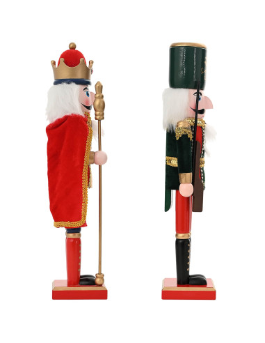 Schiaccianoci di Natale TURKU 2 pz Rosso e Nero 38 cm