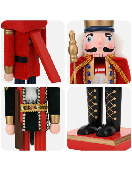 Schiaccianoci di Natale TURKU 2 pz Rosso e Nero 38 cm