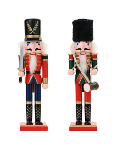 Schiaccianoci di Natale TURKU 2 pz Rosso e Nero 30 cm 2