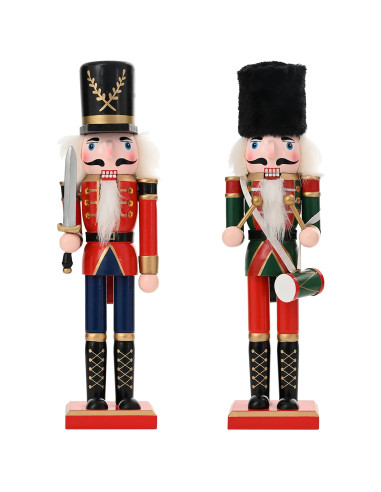Schiaccianoci di Natale TURKU 2 pz Rosso e Nero 30 cm