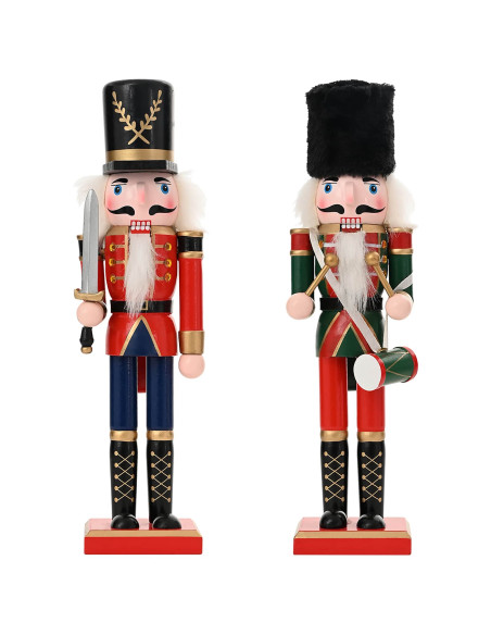 Schiaccianoci di Natale TURKU 2 pz Rosso e Nero 30 cm