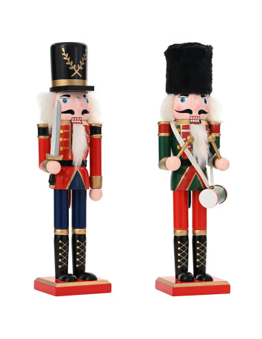 Schiaccianoci di Natale TURKU 2 pz Rosso e Nero 30 cm