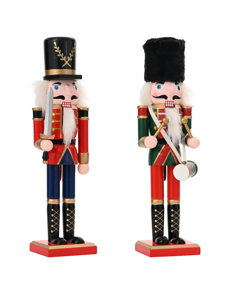 Schiaccianoci di Natale TURKU 2 pz Rosso e Nero 30 cm