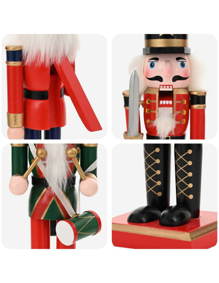Schiaccianoci di Natale TURKU 2 pz Rosso e Nero 30 cm