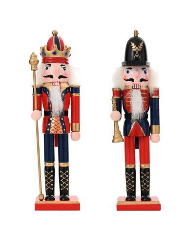 Schiaccianoci di Natale TURKU 2 pz Rosso e Nero 30 cm