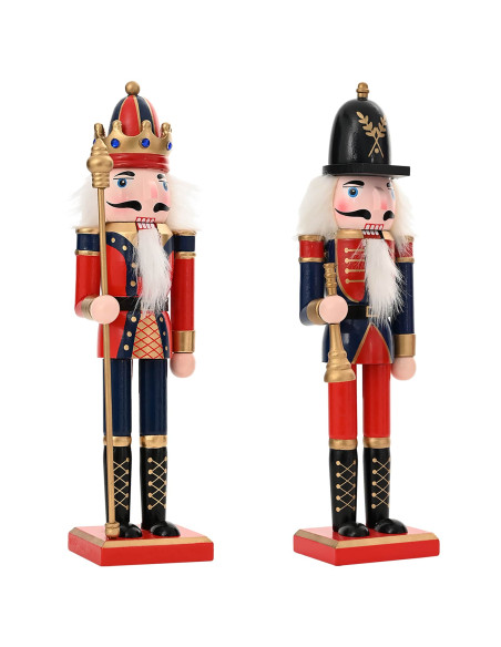 Schiaccianoci di Natale TURKU 2 pz Rosso e Nero 30 cm