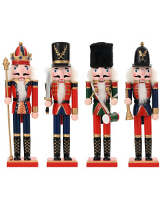 Schiaccianoci di Natale TURKU 4 pz Rosso e Nero 30 cm 2