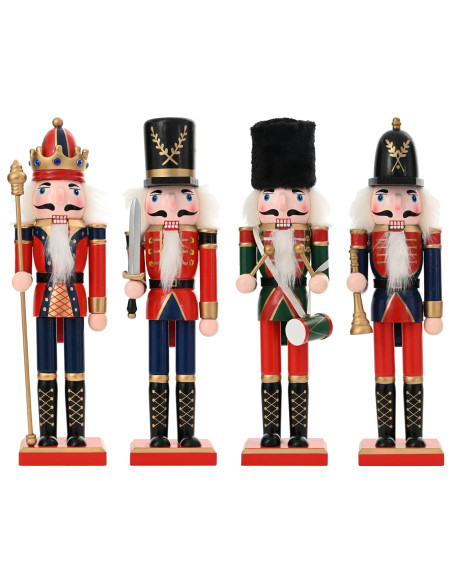 Schiaccianoci di Natale TURKU 4 pz Rosso e Nero 30 cm