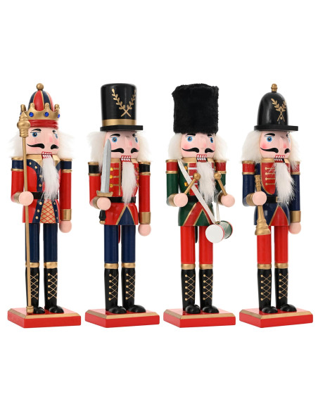 Schiaccianoci di Natale TURKU 4 pz Rosso e Nero 30 cm
