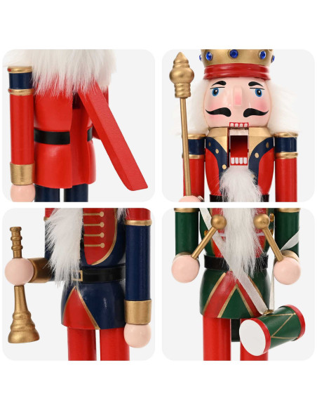 Schiaccianoci di Natale TURKU 4 pz Rosso e Nero 30 cm