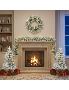 Set mini alberi di Natale 90 cm 175 LED Bianco caldo PVC e PE