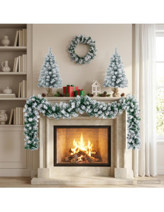 Set mini alberi di Natale 60 cm PVC Bianco