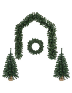 Set mini alberi di Natale 90 cm PVC Verde 2