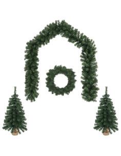 Set mini alberi di Natale 60 cm PVC Verde 2