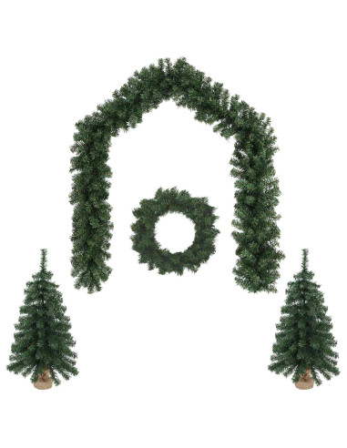 Set mini alberi di Natale 60 cm PVC Verde