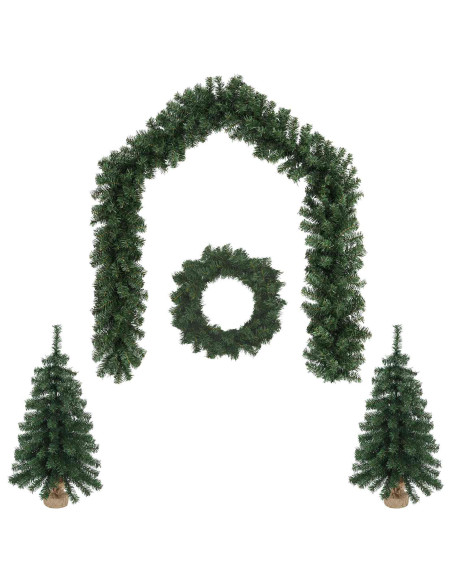 Set mini alberi di Natale 60 cm PVC Verde