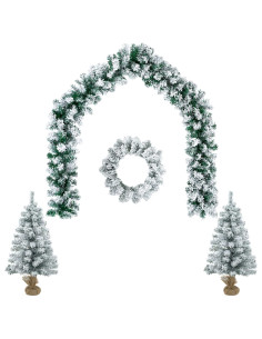 Set mini alberi di Natale 60 cm PVC Bianco 2