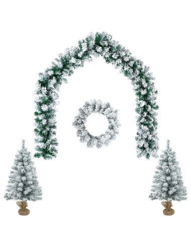 Set mini alberi di Natale 60 cm PVC Bianco