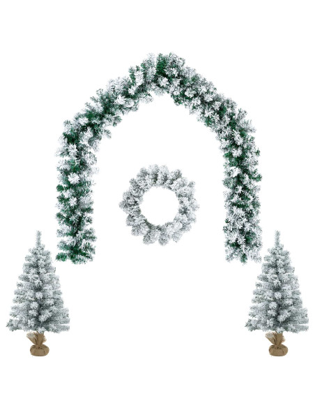 Set mini alberi di Natale 60 cm PVC Bianco