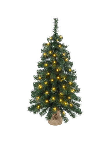 Set mini alberi di Natale 60 cm 125 LED Bianco caldo PVC Verde