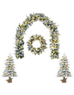 Set mini alberi di Natale 60 cm 125 LED Bianco caldo PVC e PE 2