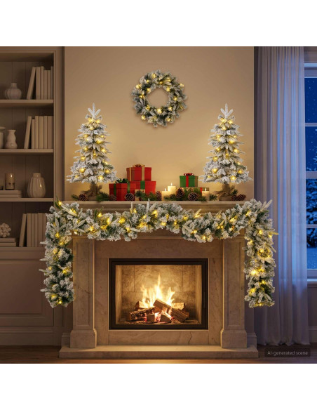Set mini alberi di Natale 60 cm 125 LED Bianco caldo PVC e PE