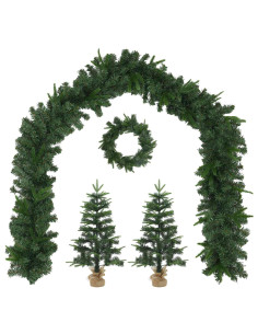 Set mini alberi di Natale 45 cm PVC e PE Verde 2