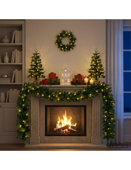 Set mini alberi di Natale 45 cm 125 LED Bianco caldo PVC e PE