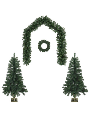 Set mini alberi di Natale 120 cm PVC Verde
