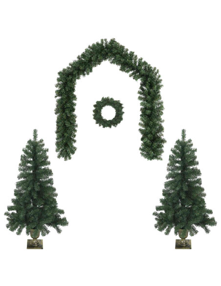 Set mini alberi di Natale 120 cm PVC Verde