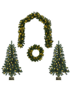 Set mini alberi di Natale 120 cm 275 LED Bianco caldo PVC Verde 2