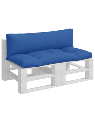 Cuscini per Pallet 2 pz Blu Reale in Tessuto