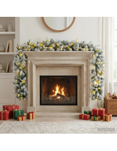 Ghirlanda di Natale Bianco 270 cm PVC e PE 50 LED