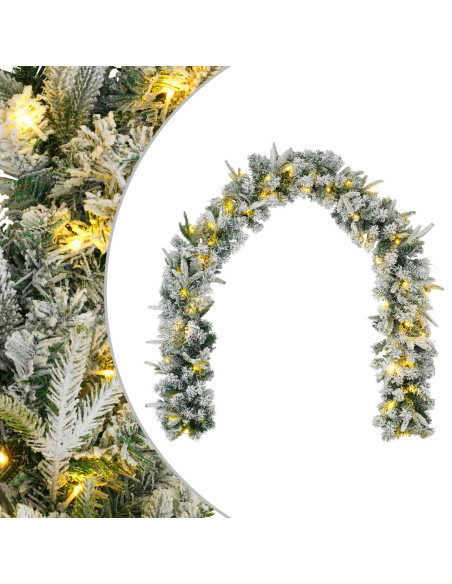 Ghirlanda di Natale Bianco 270 cm PVC e PE 50 LED