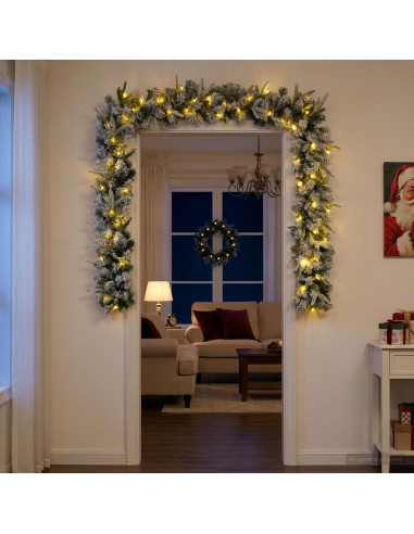Ghirlanda di Natale Bianco 270 cm PVC e PE 50 LED