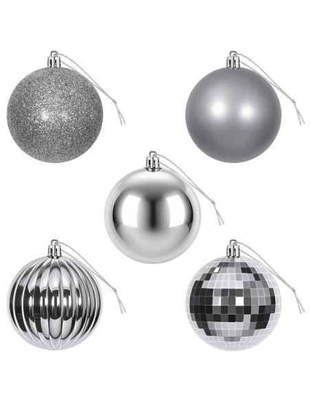 Set di Palline di Natale 50 pz Grigio 8 cm Polistirolo