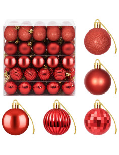 Set di Palline di Natale 100 pz Rosso 4 cm Polistirolo