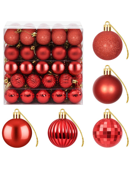 Set di Palline di Natale 100 pz Rosso 4 cm Polistirolo