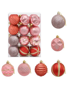 Set di Palline di Natale 36 pz Rosa e rosé 6 cm Polistirolo