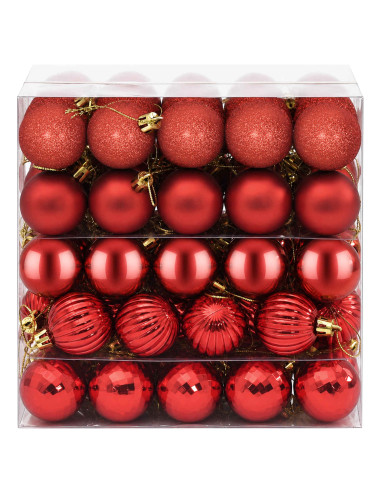 Set di Palline di Natale 100 pz Rosso 4 cm Polistirolo